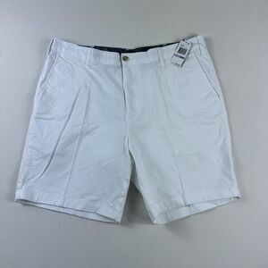 NAUTICA Classic Fit Deck Short Mens 38 White Chino Stretch Casual 8.5"